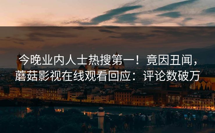今晚业内人士热搜第一！竟因丑闻，蘑菇影视在线观看回应：评论数破万