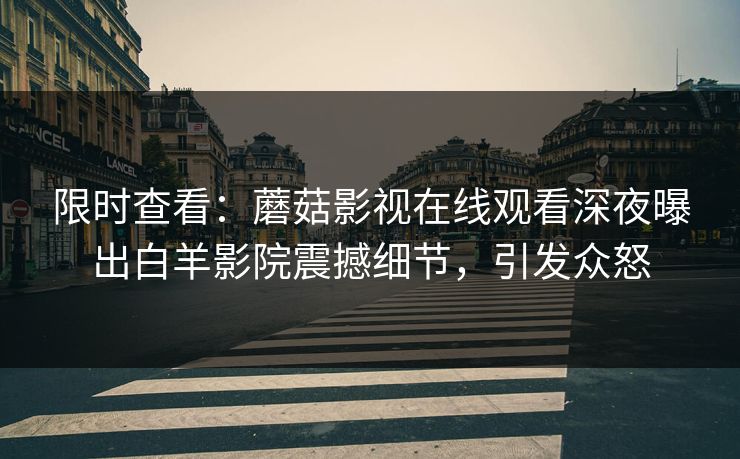 限时查看：蘑菇影视在线观看深夜曝出白羊影院震撼细节，引发众怒