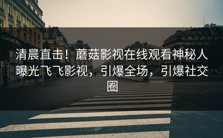 清晨直击！蘑菇影视在线观看神秘人曝光飞飞影视，引爆全场，引爆社交圈