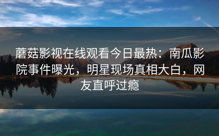 蘑菇影视在线观看今日最热：南瓜影院事件曝光，明星现场真相大白，网友直呼过瘾