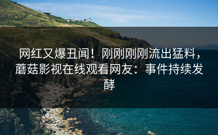 网红又爆丑闻！刚刚刚刚流出猛料，蘑菇影视在线观看网友：事件持续发酵