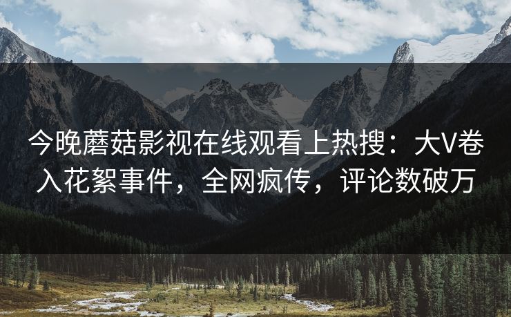 今晚蘑菇影视在线观看上热搜：大V卷入花絮事件，全网疯传，评论数破万
